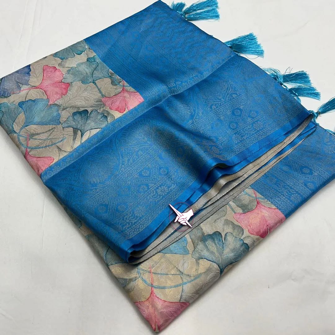 Adorning Royal Blue  Colour Traditional Looking Silk Saree