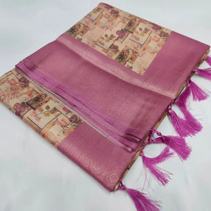 Pink Traditional Looking Pure Silk Saree