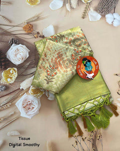 Blooming Green Colour Traditional Looking Silk Saree