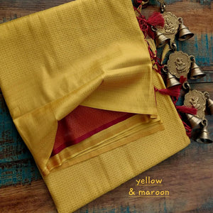 Triveni Golden Colour Traditional Looking Silk Saree