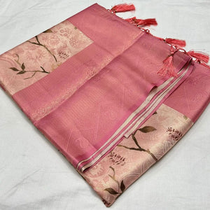 Desirable Rani Pink  Colour Traditional Looking Silk Saree