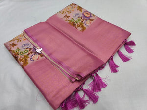 Desirable Gajari Colour Traditional Looking Silk Saree