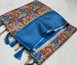 Imposing Royal-Blue  Colour Traditional Looking Silk Saree