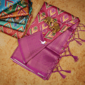 Adorning Pink Colour Traditional Looking Silk Saree