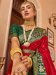 Red Soft Silk Saree With Golden Zari Border