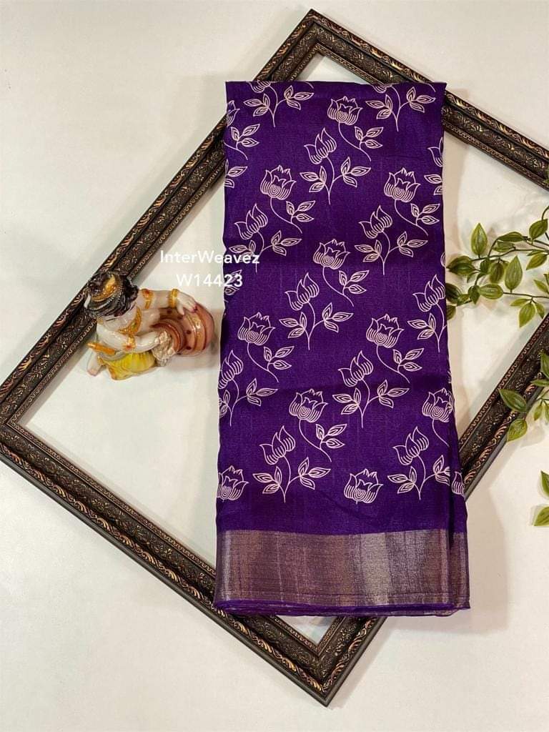 Trendy Purple Colour Traditional Looking Silk Saree