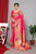 Pink Silk Saree With Golden Zari Border