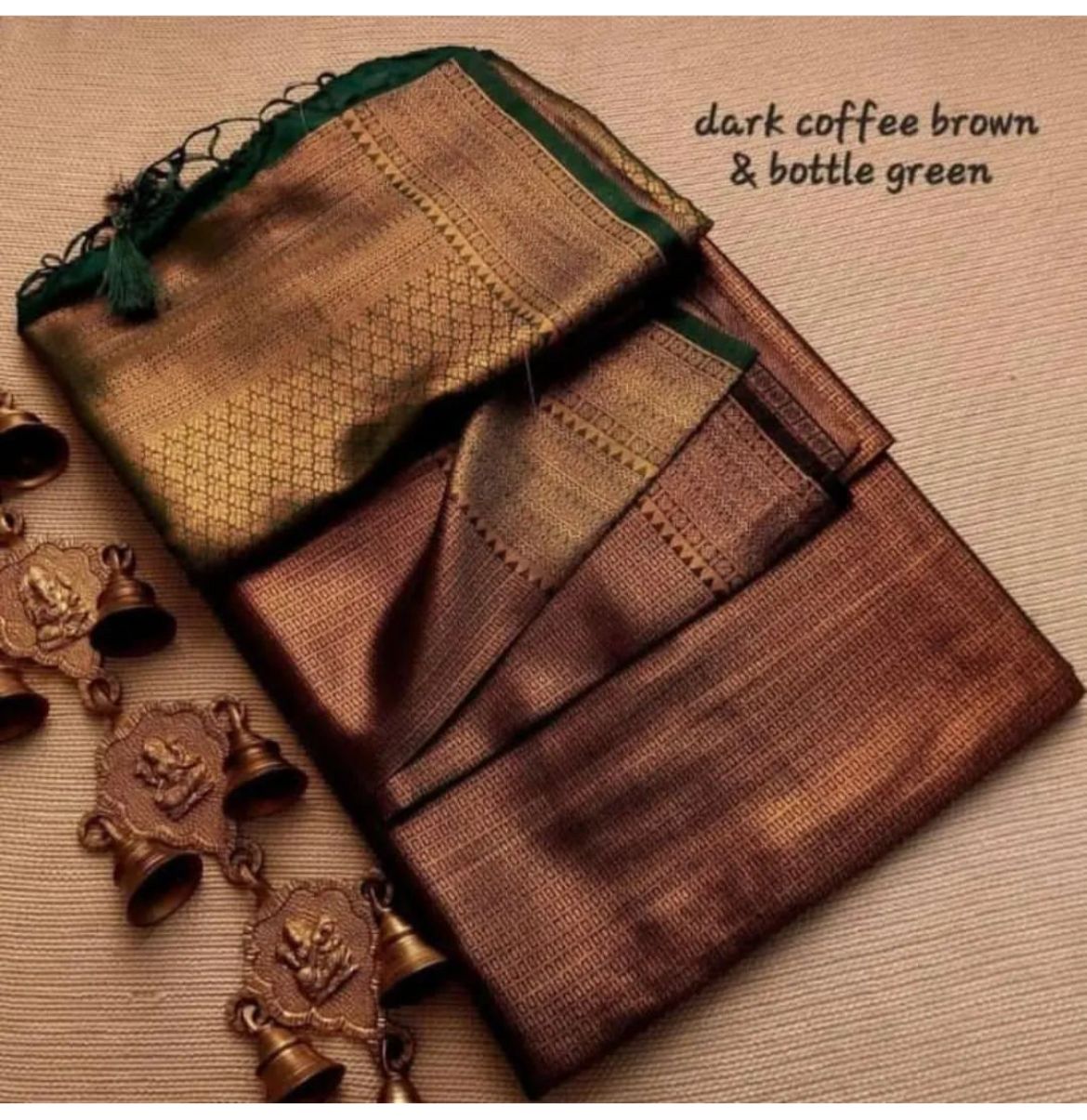 Dark Cofee Nd Green Kubera Pattu Saree