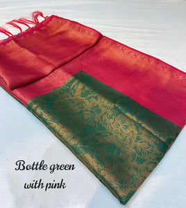 Green Nd Pink Kubera Pattu Saree