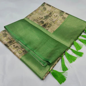 Green Traditional Looking Pure Silk Saree