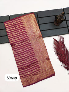 Wine Colour Traditional Looking Silk Saree