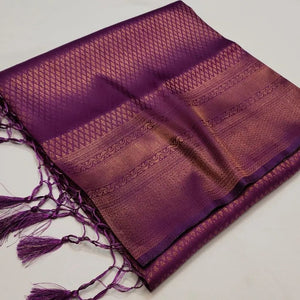 Wine Colour Traditional Looking Softy Silk Saree