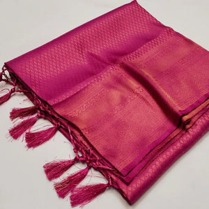 Pink Colour Traditional Looking Softy Silk Saree