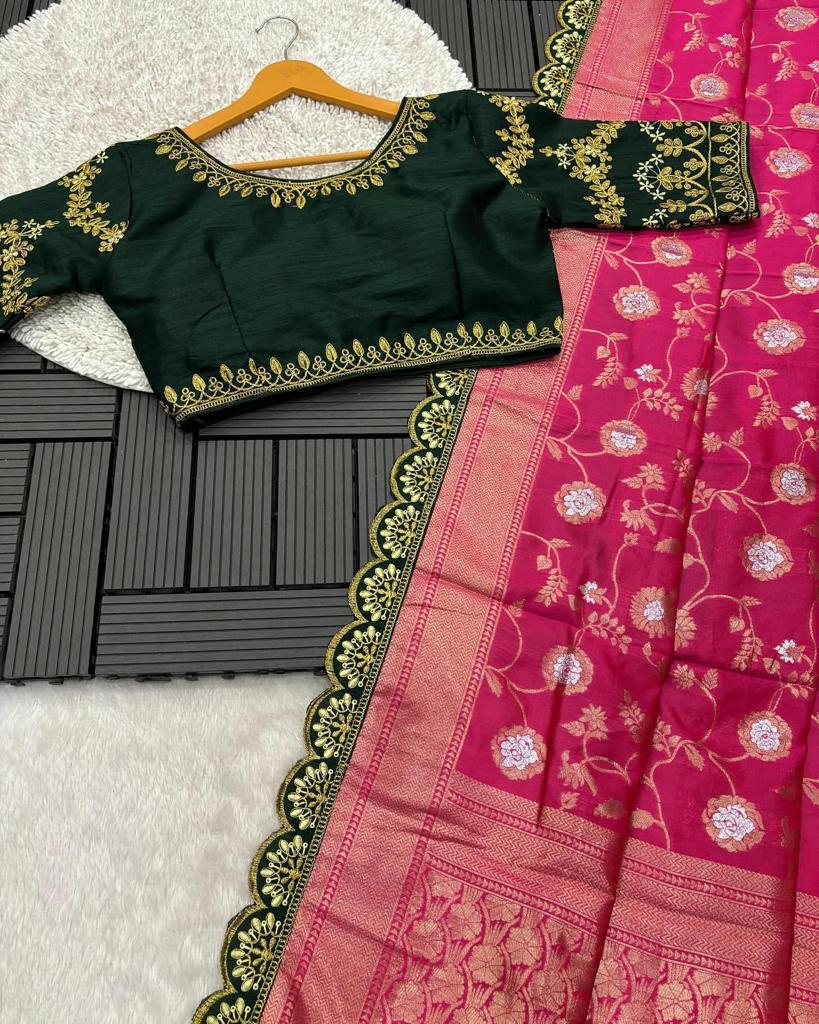 Pink Colour Soft Silk Saree With stitch Blouse