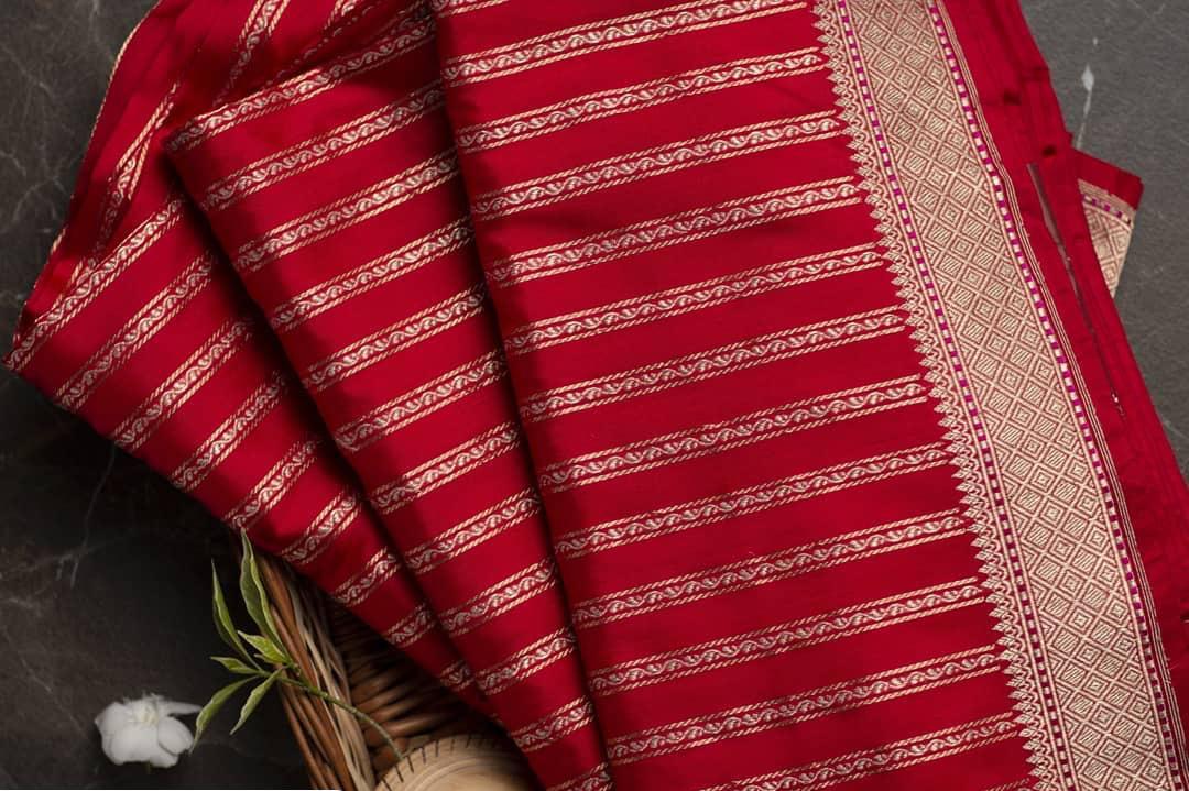 Capricious Red  Colour Traditional Looking Silk Saree