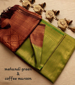 Blissful Green Colour Traditional Looking Silk Saree
