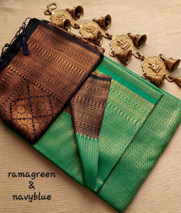 Opulent Green Colour Traditional Looking Silk Saree