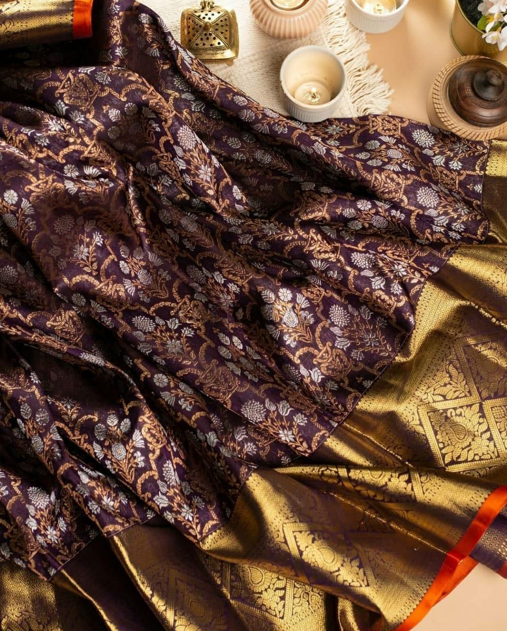 Classy Purple Colour Traditional Looking Silk Saree
