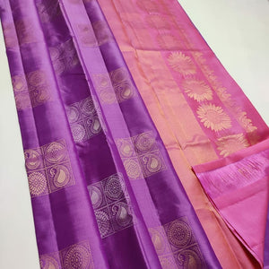 Pleasant Violet Colour Traditional Looking Silk Saree