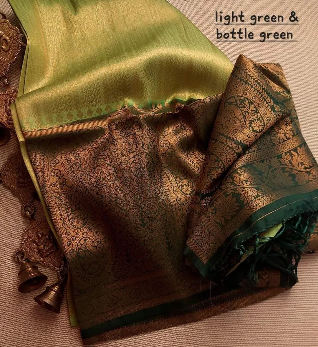 Trendy Green Colour Traditional Looking Silk Saree