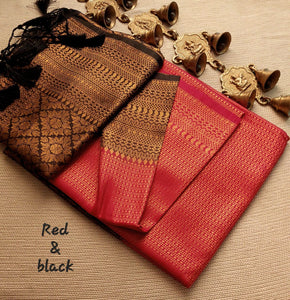 Blissta Red Colour Traditional Looking Silk Saree