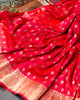 Red Lichi Silk  Saree With Rich Pallu