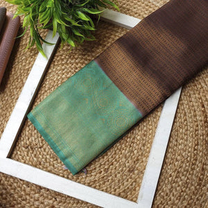 Adorable Brown Colour Traditional Looking Silk Saree