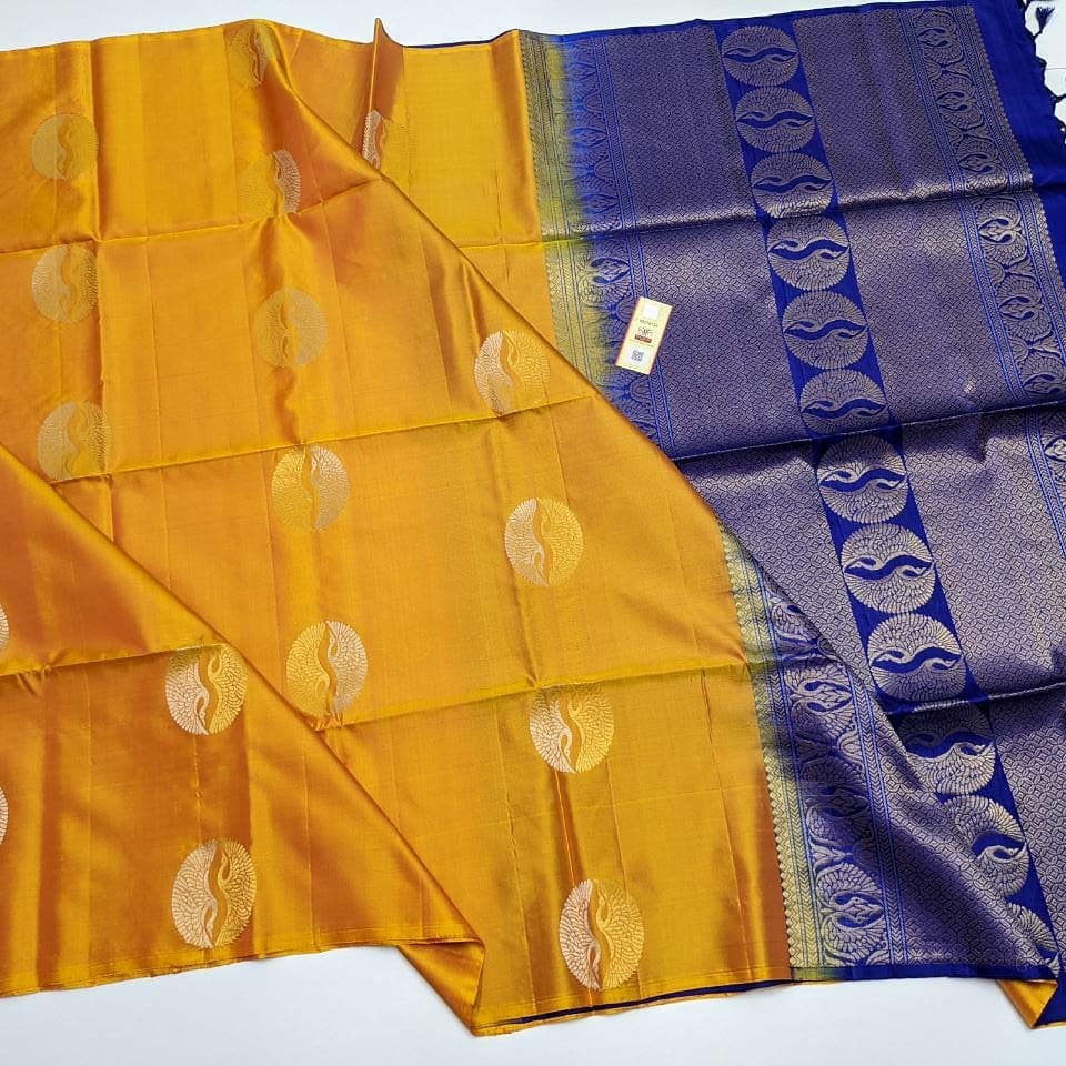Yellow Soft Cotton Saree With Gold Sequnce Weaving