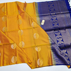 Yellow Soft Cotton Saree With Gold Sequnce Weaving