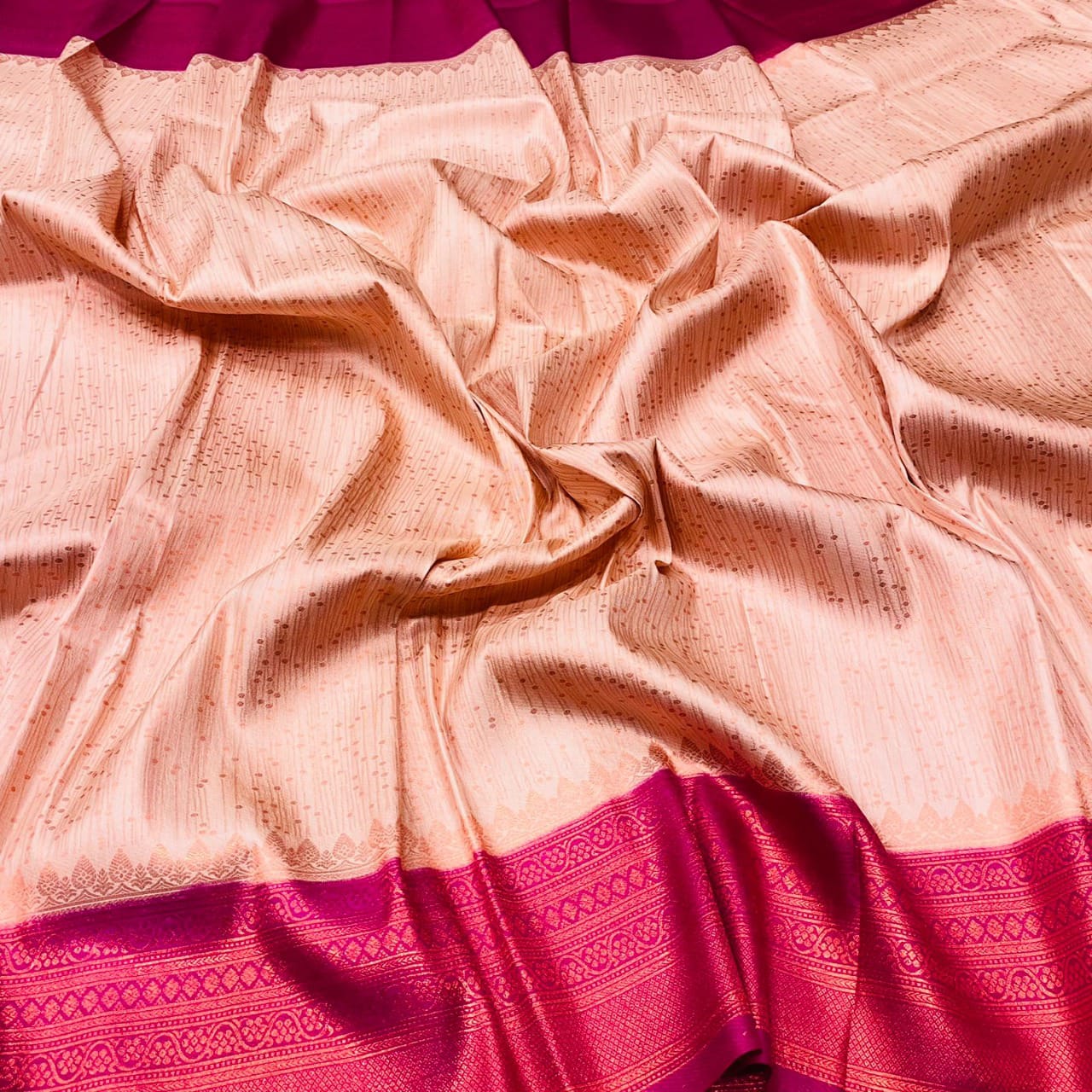 Pink  Soft Cotton Saree With Gold Sequnce Weaving